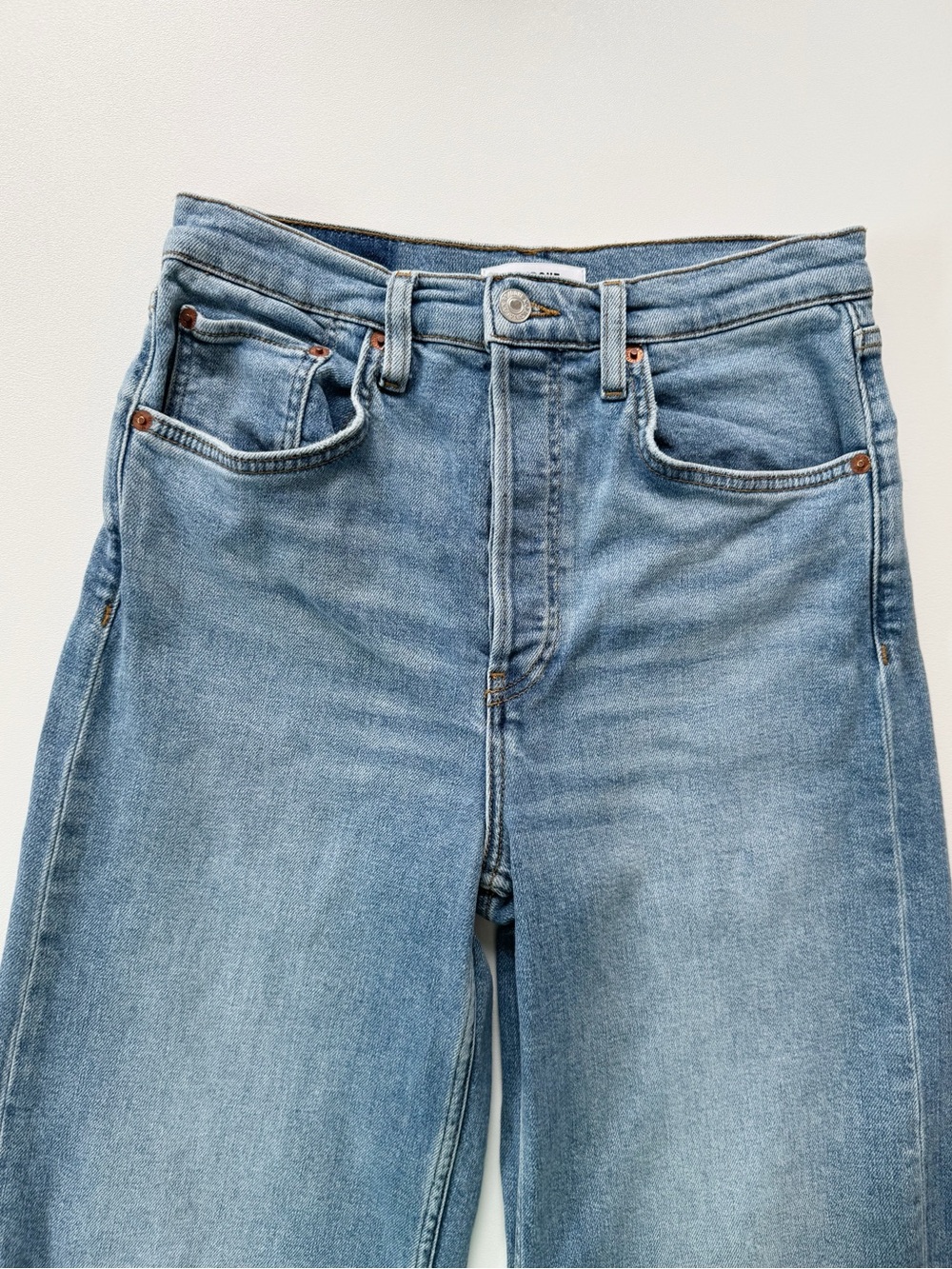 RE/DONE Wide Leg Crop Jeans in Blazed Indigo | 28 - Picture 7 of 13